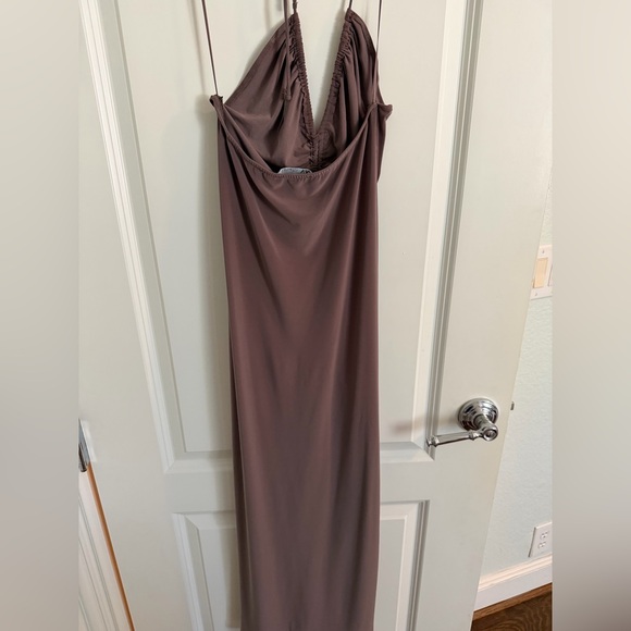 Zara Backless Dress in Taupe - Picture 3 of 4